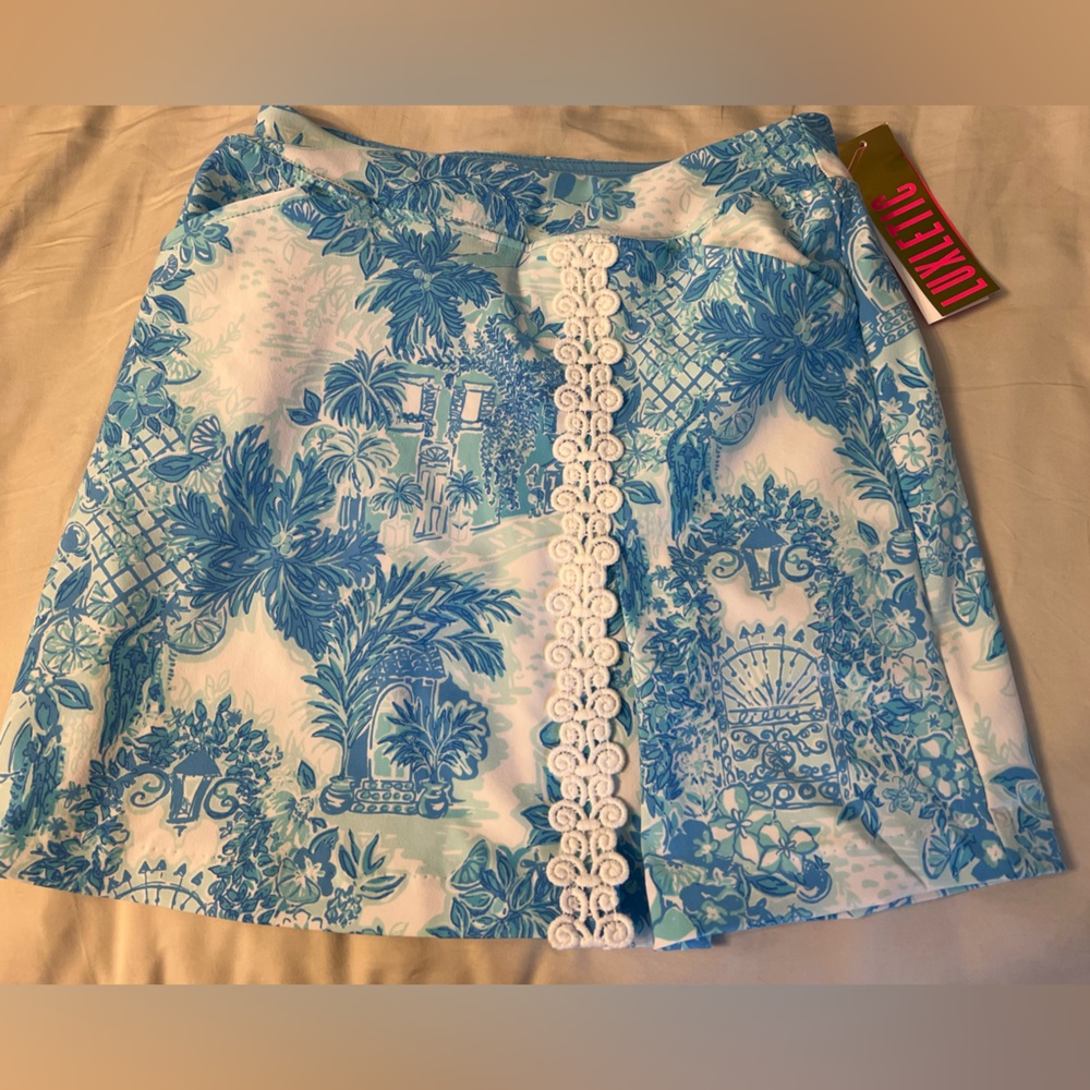 Lilly Pulitzer Luxletic UPF 50+ Toile Me About It print Daphne Skort size 0 NWT